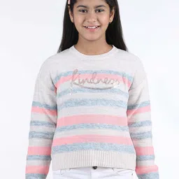 Wingsfield Girls Striped Acrylic Pullover Sweater-image-52