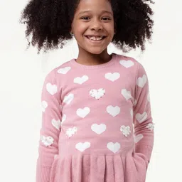 One Friday Girls Self Design Pure Cotton Pullover With Embellished Detail-picture-13
