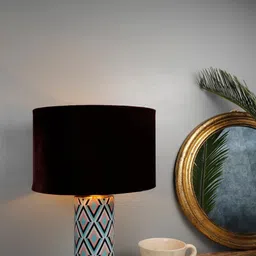 Grated Ginger Brown & Blue Solid Phantom Bedside Lamp-picture-18