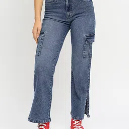 HJ HASASI Women Boyfriend Fit High-Rise Heavy Fade Acid Wash Stretchable Jeans-image-16