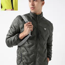 Wildcraft Men Mock Collar Solid Casual Quilted Reversible Jacket-picture-13