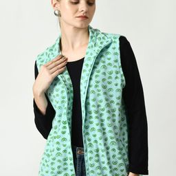 BAESD Printed Sleeveless Lightweight Open Front Jacket-picture-40