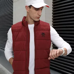 U.S. Polo Assn. Men Maroon Solid Padded Jacket-picture-12