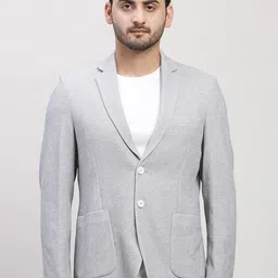 ColorPlus Self Design Notched Lapel Collar Single-Breasted Blazer-picture-21