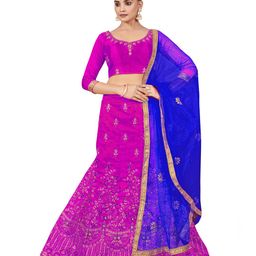 MANVAA Embroidered Beads and Stones Semi-Stitched Lehenga & Unstitched Blouse With Dupatta-picture-49