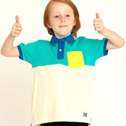 Cherry Crumble Boys Multicolor Cut & Sew Seashell Pique Polo T-shirt-picture-15