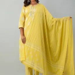 KASHEEDA Ethnic Motifs Printed Sequinned Kurta with Trousers & With Dupatta-picture-25