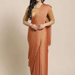 Saree mall Brown & Gold-Toned Striped Sarees-picture-33
