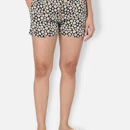 Ashtag Women Black Printed Shorts-picture-14