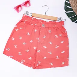 Gini and Jony Girls Floral Printed Mid-Rise Cotton Shorts image 1