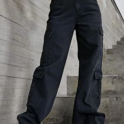 Next One Women Black Smart Wide Leg High-Rise Clean Look Stretchable Jeans-picture-49