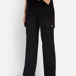 Next One Women Black Smart Wide Leg High-Rise Stretchable Jeans-image-78