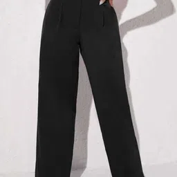 Next One Women Smart Loose Fit High-Rise Easy Wash Pleated Trousers-image-70
