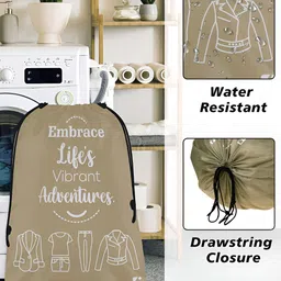 Aura Brown & Blue 4 Pieces Printed Foldable Water Resistant Multi-Utility Laundry Bags image 2