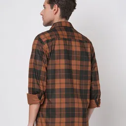 Mast & Harbour Men Relaxed Fit Tartan Checked Spread Collar Casual Shirt image 4