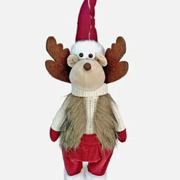 Little Surprise Box LLP Maroon & White Self Standing Reindeer Christmas Decor-picture-18