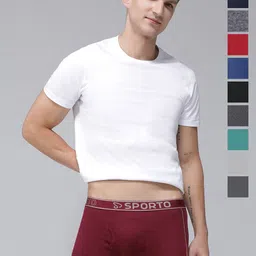 MACHO Pack Of 10 Super Combed Cotton Mid-Rise Short Trunks-image-80