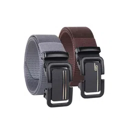 SHOPGLOBAL Men Set Of 2 Textured Formal Slim Belts With Buckle Closure-picture-17