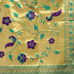 SANISA Ethnic Motifs Zari Silk Blend Handloom Saree image 4