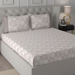 MASPAR Backyard Patio Grey Printed 200 TC Cotton Double King Bedsheet & 2 Pillow Covers-picture-34