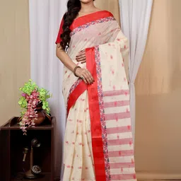 Ruuprekha Woven Design Pure Cotton Taant Saree-image-60