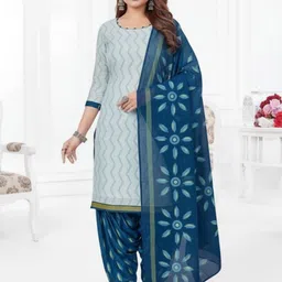 THE WEAVERS SHOP BY RAAVI Women Printed Regular Pure Cotton Kurta with Patiala & With Dupatta-picture-35