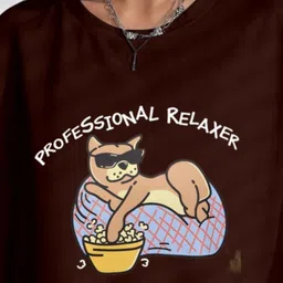 AAHWAN Graphic Printed Round Neck Drop-Shoulder Sleeves Relaxed Fit T-shirt image 4