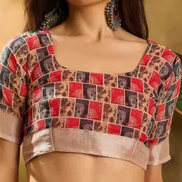 Moda Rapido Zari Linen Blend Saree image 3