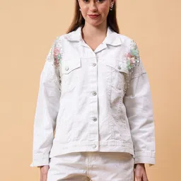 Fashion Gaiia Women Embellished Knitted Denim Jacket-picture-29