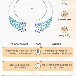 Yellow Chimes Peacock Style Open Chokers Necklace image 5