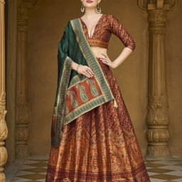 PURVAJA Woven Design Art Silk Lehenga & Unstitched Blouse With Dupatta-picture-17