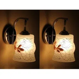 1ST TIME White Printed Metal Traditional Rectangle Shaped Wall Lamp image 5