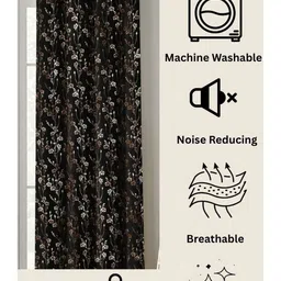 GEET CREATIONS Blue Floral Window Curtain image 4