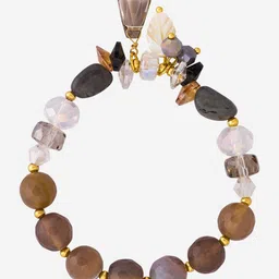 Kushal's Fashion Jewellery Women Gold-Plated Zircon Studded & Beaded Elasticated Bracelet-image-56