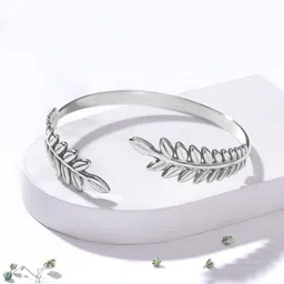 Yellow Chimes Rhodium Plated Stainless Steel Kada Bracelet-picture-13