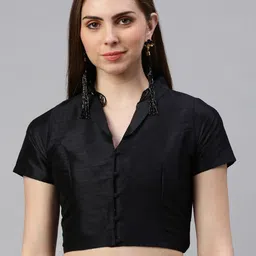 De Moza V-Neck Short Sleeves Saree Blouse-picture-30