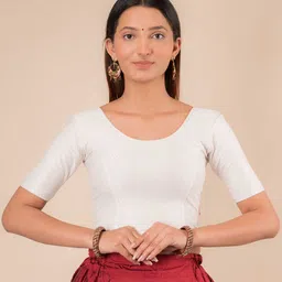 Bindigasm's Advi Self Design Cotton Stretchable Saree Blouse-picture-47
