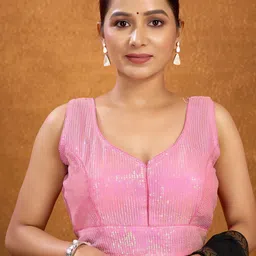 KALINI Women Embellished Sequinned Padded Ready To Wear Saree Blouse image 1