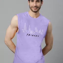 Free Authority Friends Printed Sleeveless Pure Cotton Muscle T-Shirt-picture-49