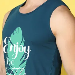 WOOSTRO Men Pack of 2 Typography Printed Round Neck Cotton Slim Fit Sports T-shirts image 4