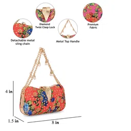 Toobacraft Embroidered Leaf Box Clutch image 4