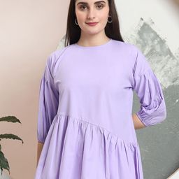 FITHUB Solid Puff Sleeve Cotton Top-picture-14