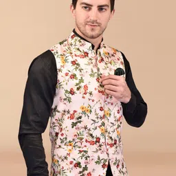 PRINTINDIA Men Printed Nehru Jacket image 2