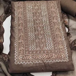 Peachmode Embroidered Unstitched Dress Material image 2