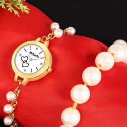 Mikado Women Embellished Dial & Stainless Steel Straps Analogue Watch-Gold Rosa-image-82