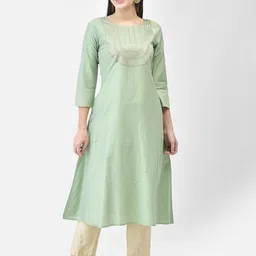 Span Yoke Design Round Neck A-Line Kurta-picture-34
