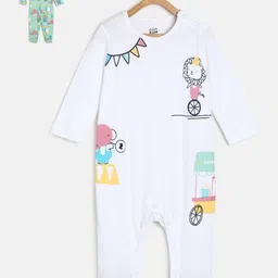 MINI KLUB Infant Boys Pack Of 2 Printed Pure Cotton Sleepsuits-picture-56