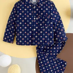 Babywish Kids Wheel Theme Printed Pure Cotton Night suit-image-60