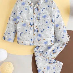Babywish Kids Conversational Printed Pure Cotton Night Suit-picture-42