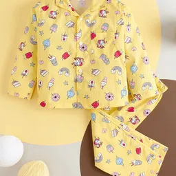 Babywish Kids Kulfi Theme Printed Pure Cotton Night suit-picture-36